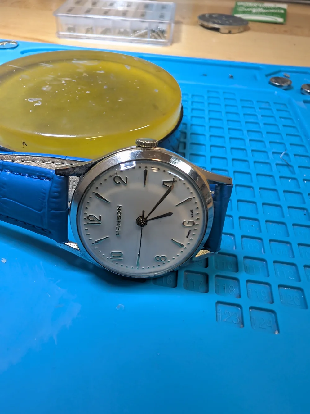 Mason Vintage Men's Watch with Blue Leather Strap